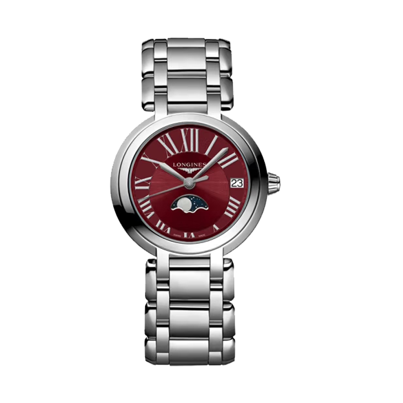 浪琴心月系列月相时尚绿盘精钢石英机芯女表女士手表l81154616瑞士表