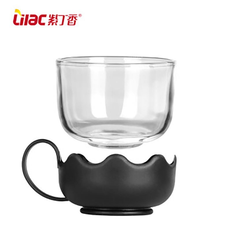 WQMD紫丁香耐热加厚玻璃杯透明功夫茶杯 清心杯*2(BB291)