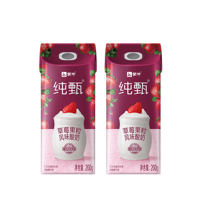 蒙牛 真果粒风味酸牛奶草莓美粒酸奶200g*10盒整箱儿童成人早餐奶