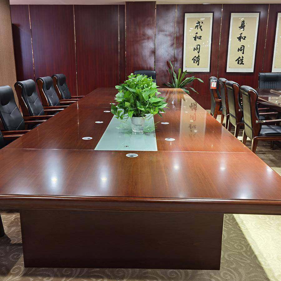 大央会议桌H-91970 7000W*2000D*760H办公家具会议桌长方形大型长桌简约现代会议室洽谈桌高清大图
