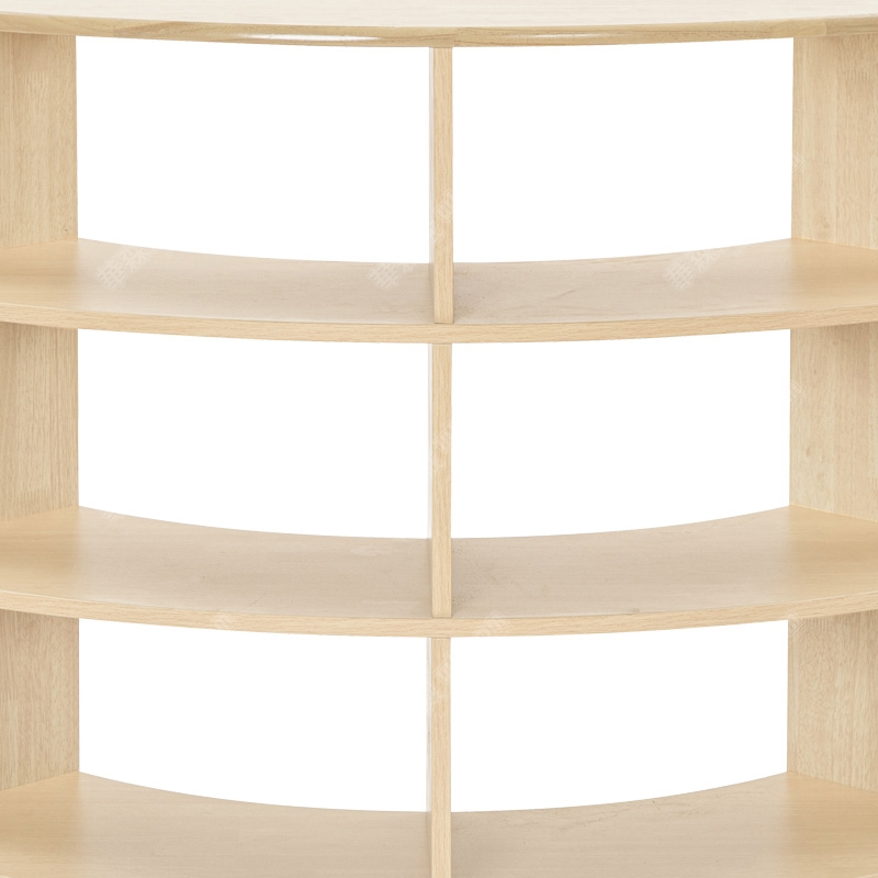 华森葳儿童用品 3层90度弧形柜-实木 3层90度弧形柜-橡胶木纹高清大图