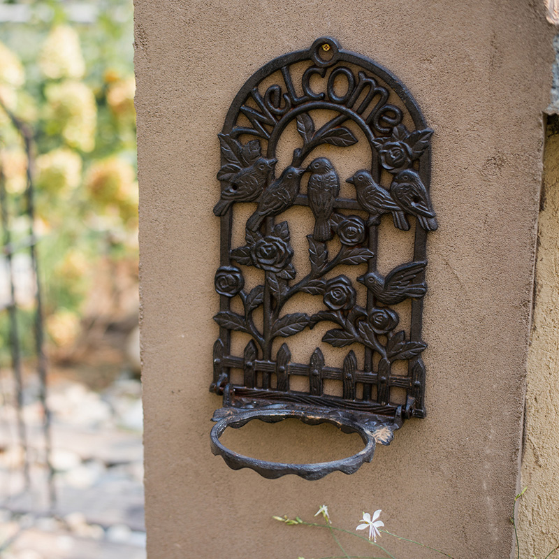 家柏饰(CORATED)铸铁花盆托架 古典花纹装饰壁挂件杂货花园户外庭院欧式复古 搭配4高清大图