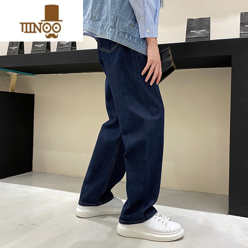 YANXU欧美高街vibe裤子ins潮美式复古牛仔裤男宽松直筒垂坠感休闲长裤高清大图
