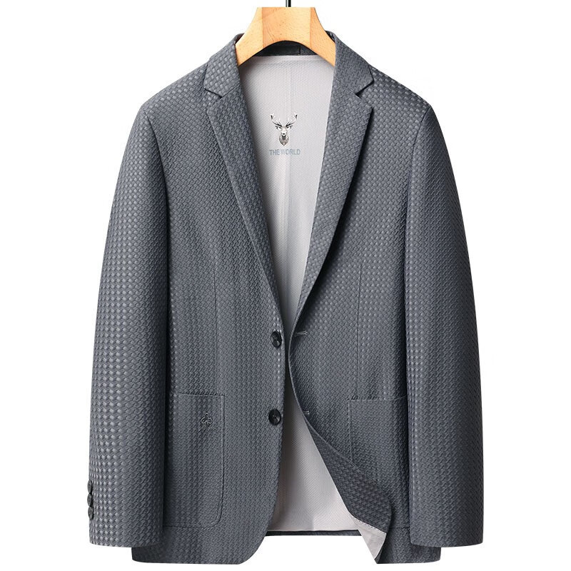 斯哲维世旗舰店品牌轻奢男装商务休闲宽松西服外套男士春夏透气免烫