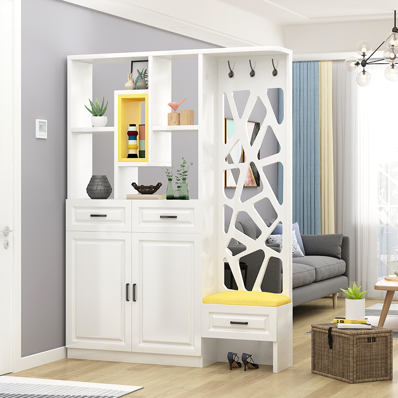 尋木匠北欧入户玄关柜鞋柜一体客厅镂空屏风隔断柜酒柜装饰柜进间厅柜