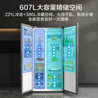 美的(Midea)607升对开门冰箱双变频一级能效家用超薄电冰箱智能净味无霜BCD-607WKPZM(E)大容量