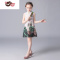 绿彩虹光儿童旗袍夏季改良小女孩宝宝女童旗袍裙古筝演出服连衣裙薄款洋气裙子