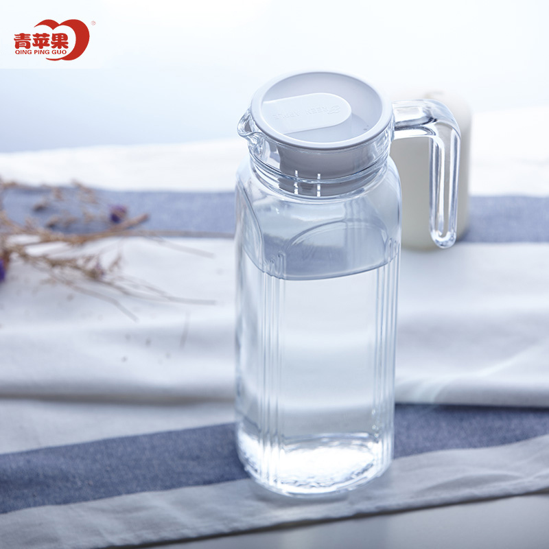 青苹果玻璃杯套装冷水壶大容量凉水壶创意八角扎壶个性四角杯水具