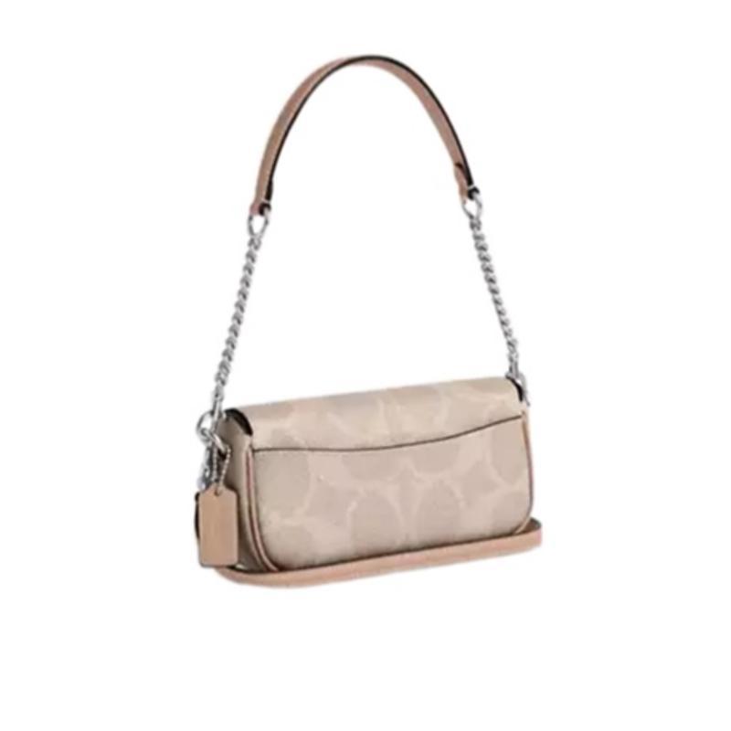 COACH 蔻驰(COACH)女士多功能涂层帆布光滑皮革单肩包手提斜挎小容量日