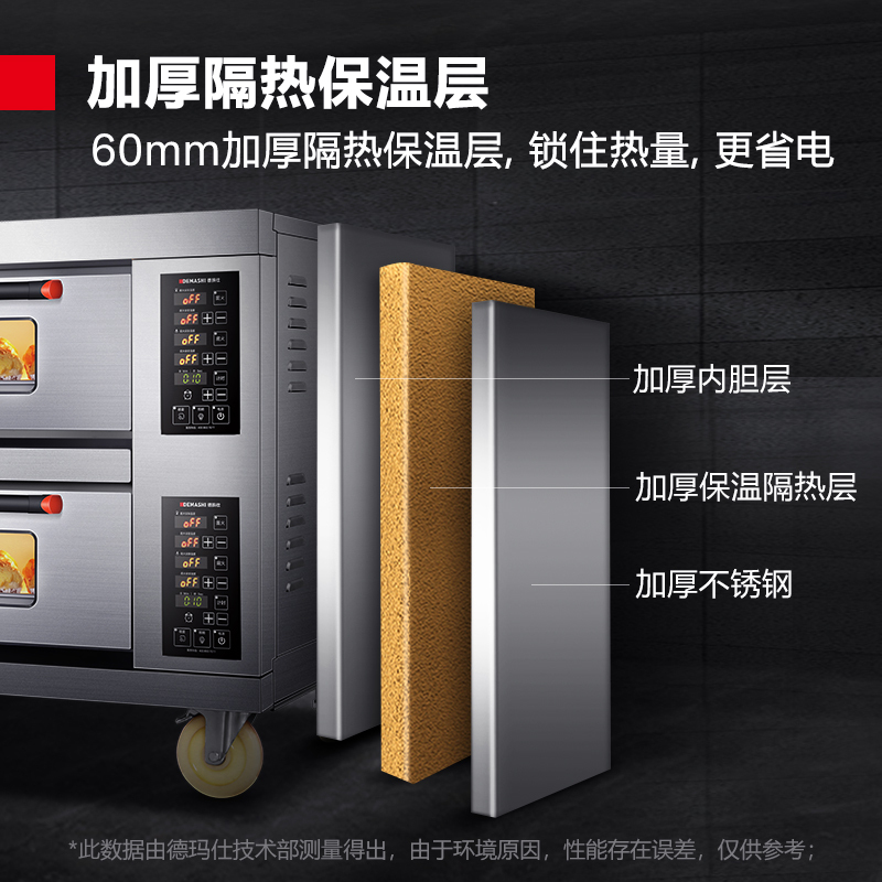 德玛仕(DEMASHI)大型烘焙烤箱商用 披萨面包蛋糕月饼地瓜烤箱 商用电烤箱 两层两盘 220V电压)DKL-102D