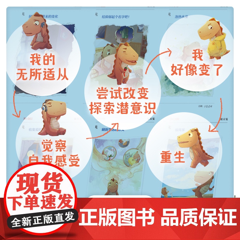 伊莫的心灵感冒 恐龙伊莫的心理童话一个完整的抑郁康复历程10余种心理疗法101个日常简单的行动三四五年级小学生阅读课外书高清大图