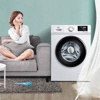 芭蕾白 TCL8kg公斤家用变频全自动滚筒式洗衣机洗脱一体一级能效超薄小型