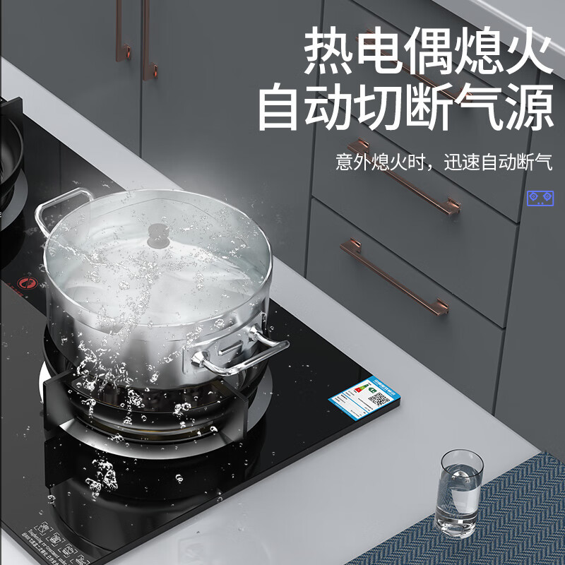 志高(CHIGO)F216A双灶眼燃气灶(天然气)5.2KW大火力 台式嵌入式两用蓝焰炫火灶具