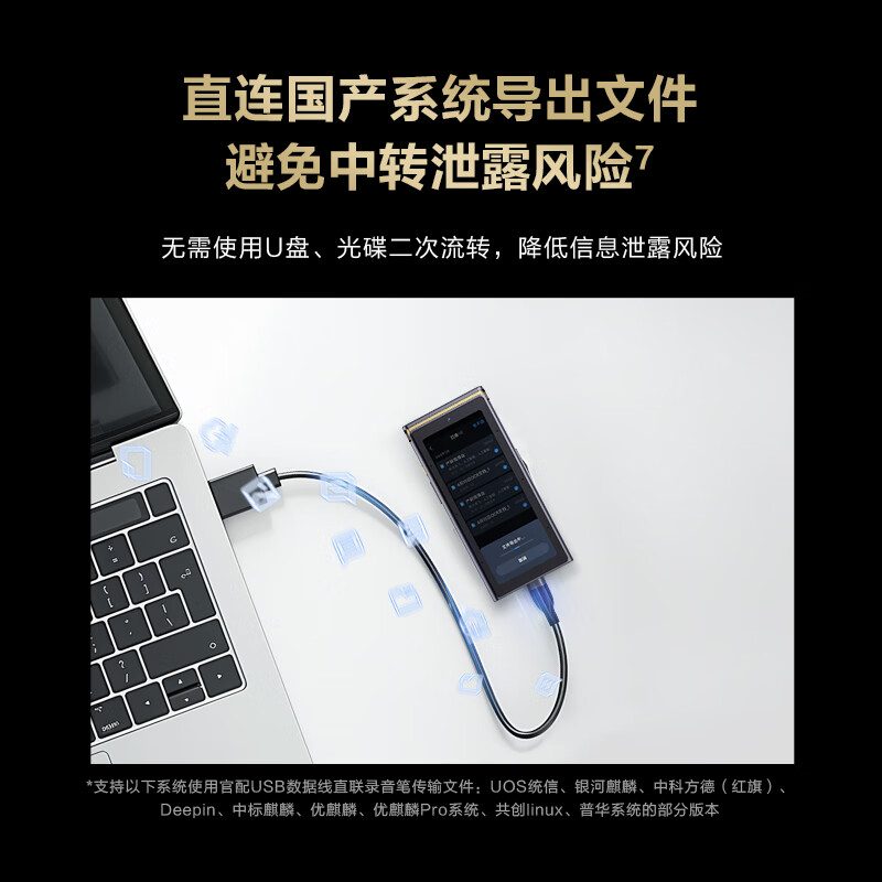 科大讯飞AI录音笔S8离线版 256G大内存 20米远距离录音 安全加密 高清降噪 离线转写翻译高清大图