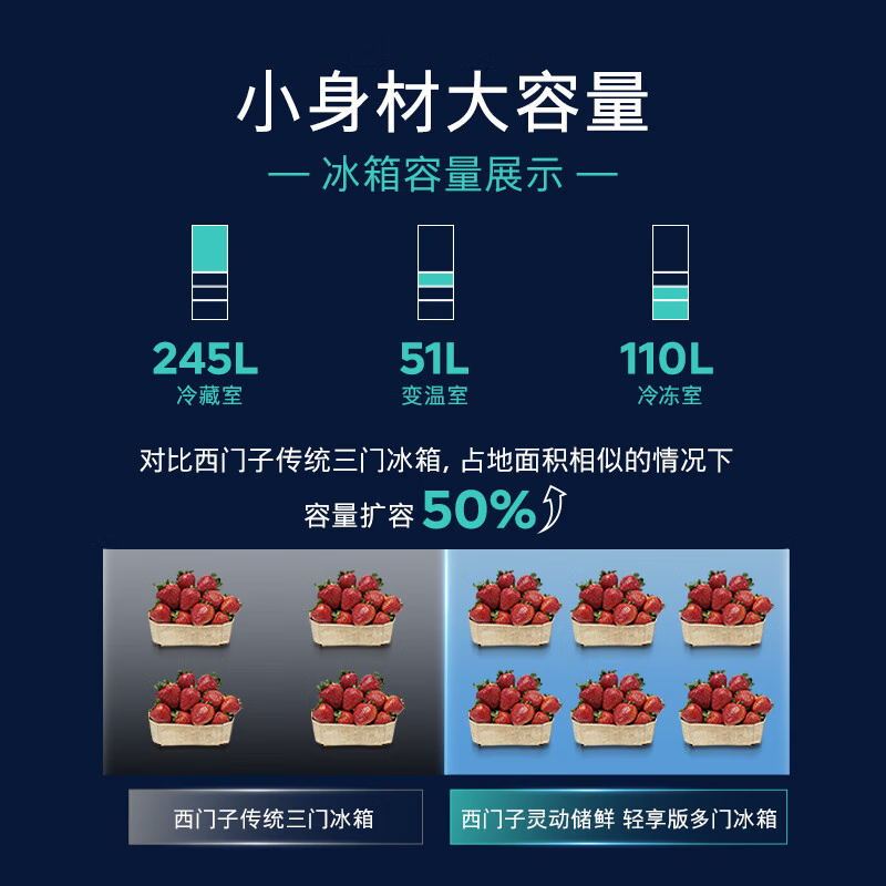 西门子 406L多门变频冰箱大容量四开门电冰箱 65.5cm宽占地小 百变储鲜 灵活嵌入支持国家补贴KF52VA649C高清大图