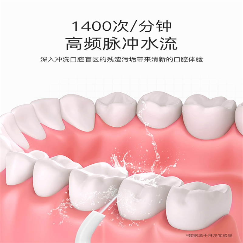 拜尔(BAIR)电动冲牙器家用便携式 清洁口腔洗牙器水牙线冲洗器洁牙器牙套清洗 M3Plus 300ml大水箱 粉色高清大图