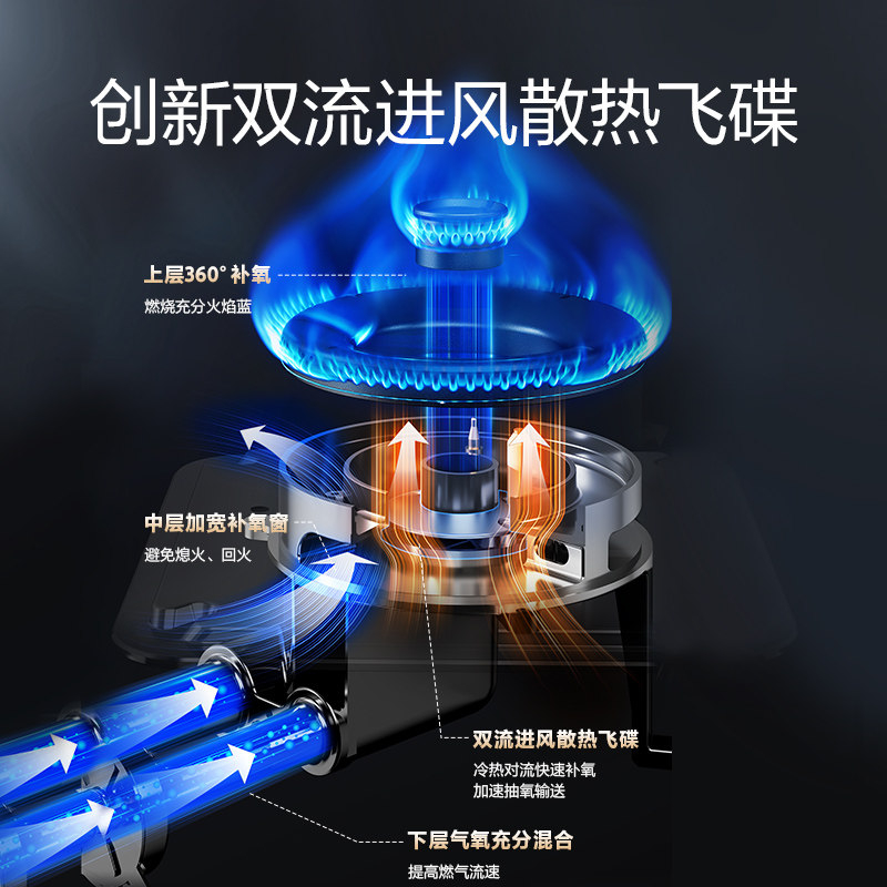 万家乐[双高火C2R1]燃气灶立式全进风灶具 5.0kw大火力台嵌两用换新 天然气高清大图