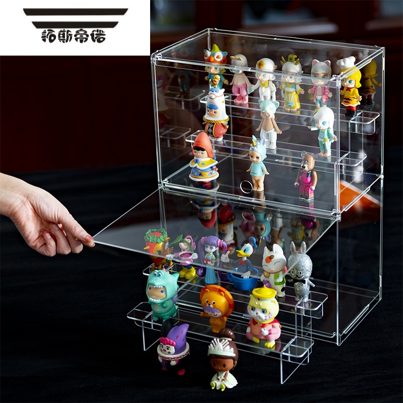 拓斯帝诺全透明盲盒收纳展示架手办展示盒泡泡玛特亚克力架玩具立牌柜