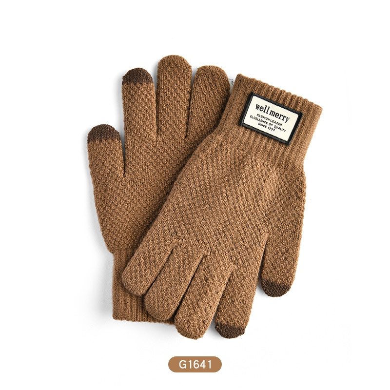 闪电客新款双层手套男冬季加绒保暖羊毛手套户外可触屏骑行加厚寒视频