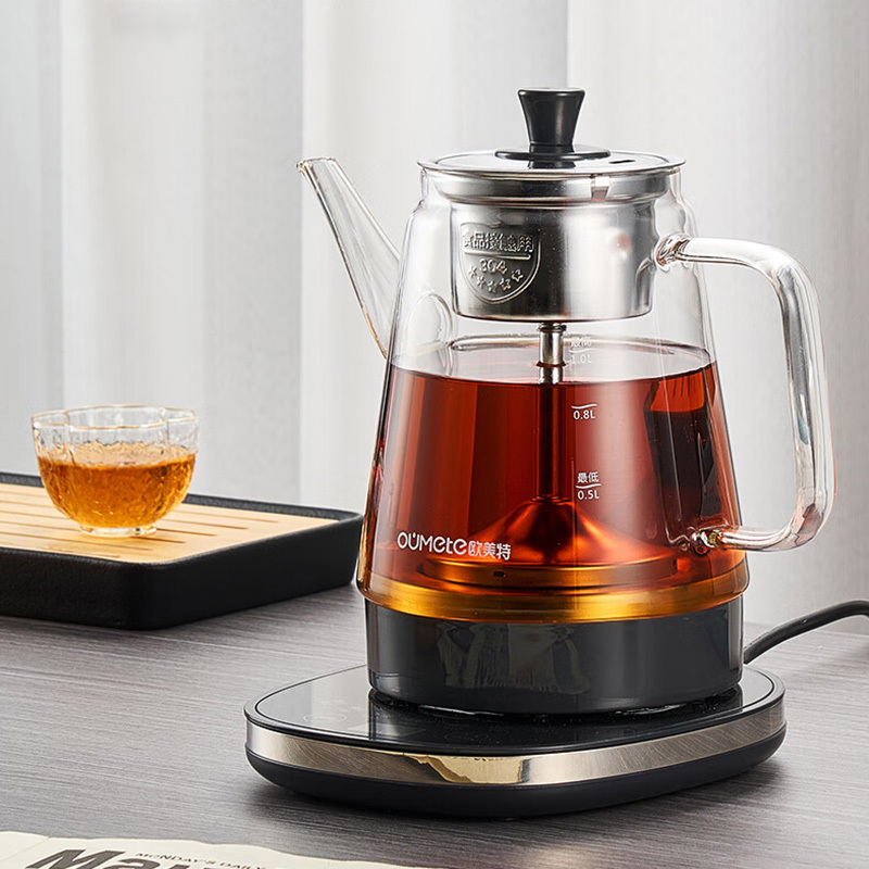 欧美特煮茶器1L恒温智能玻璃手柄壶嘴煮茶器OMT-PC1009