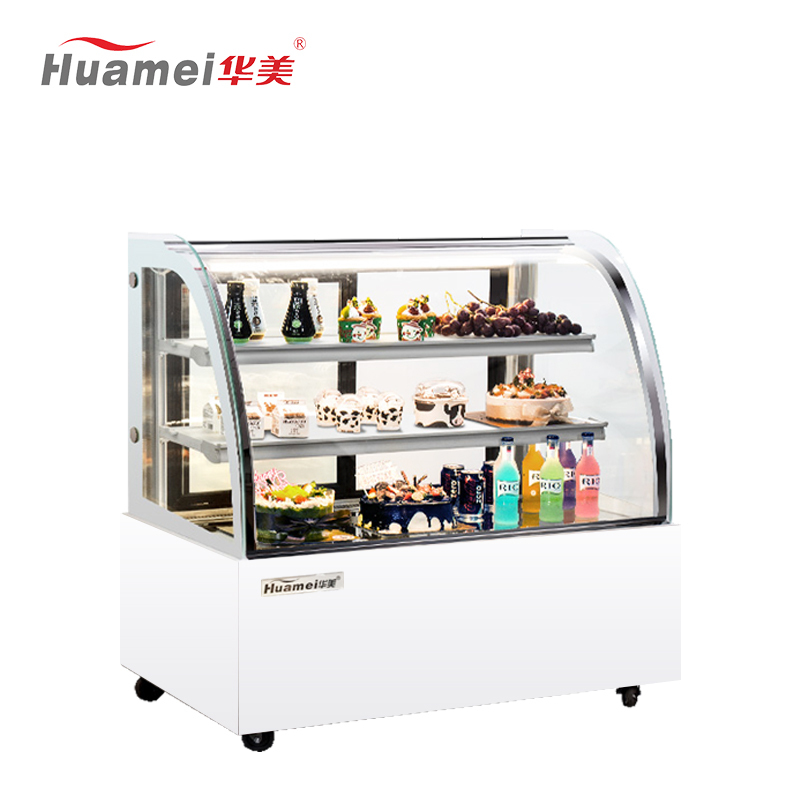 华美(Huamei) 0.9米前开圆弧风冷商用蛋糕柜展示柜冷藏玻璃陈列柜水果寿司熟食保鲜柜后饮料柜点菜柜