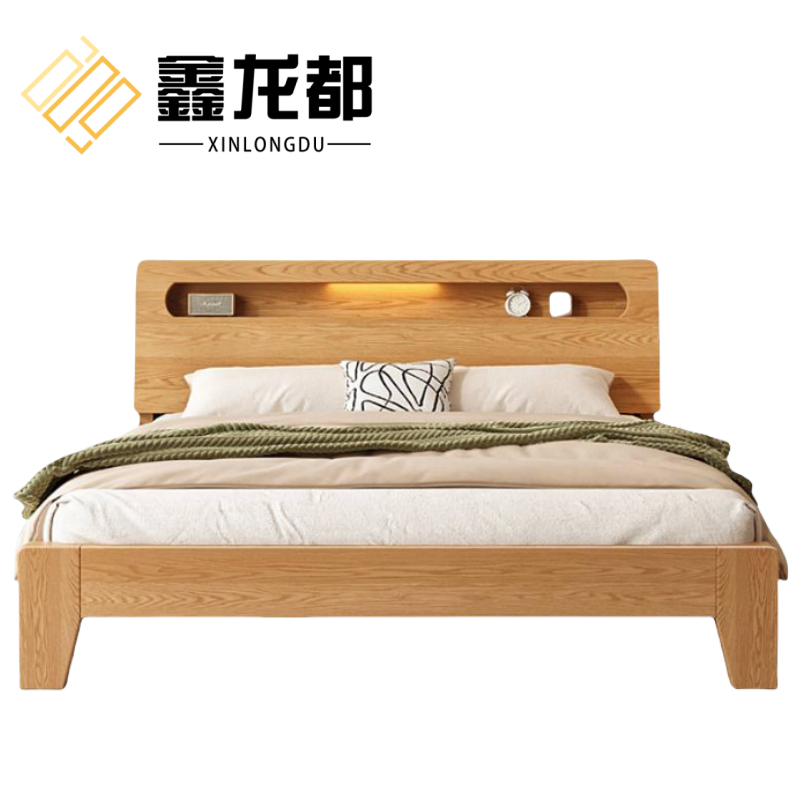 鑫龙都床 橡胶木高清大图