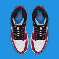 AJ1 Air Jordan 1 High漫威蜘蛛侠联名配色男士红白高帮 防滑耐磨橡胶 篮球鞋 555088-602