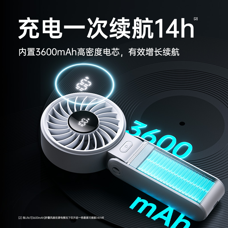 几素新款 手持风扇颜色随机-Handheld Fan Life7 (3600mAh)高清大图