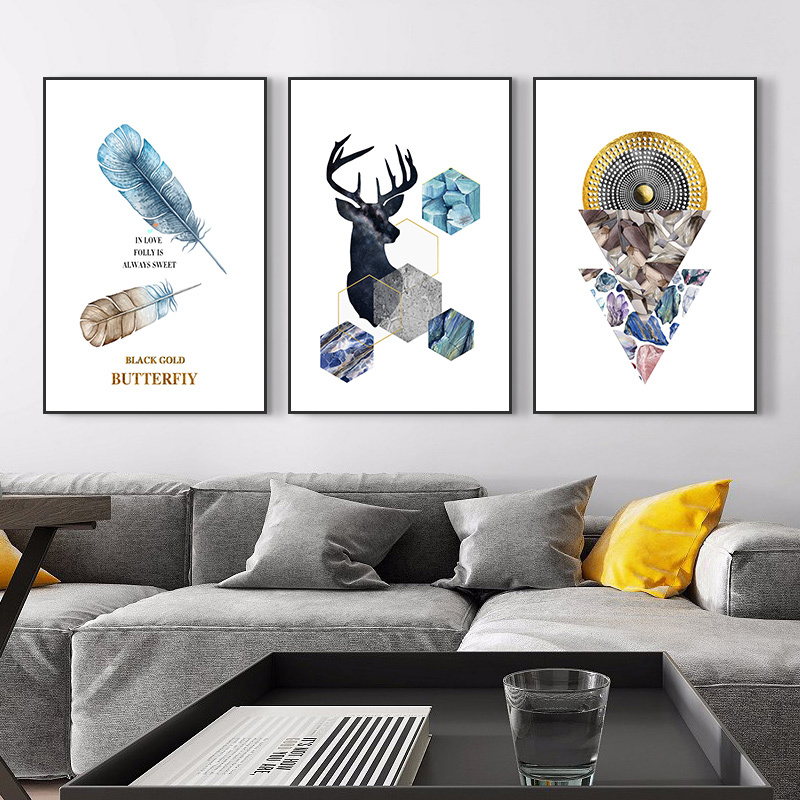 客厅装饰画现代简约ciaa轻奢挂画北欧沙发背景墙三联1