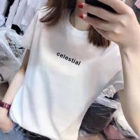 2021夏装新款欧货白色t恤女短袖棉宽松简约ins潮百搭上衣
