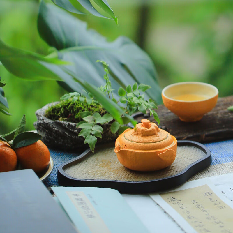 万仟堂(Edenus)旅行茶具高档礼物陶瓷 快客杯便携水果茶具户外露营 大吉大利高清大图