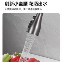 浪鲸(SSWW)厨房水龙头冷热洗菜盆水龙头抽拉式水槽龙头304不锈钢三种出水