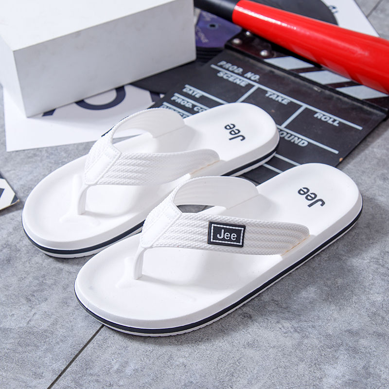 帅气潮流外出休闲风男款夹脚拖鞋防滑耐磨男人字拖潮款 TR2029人字拖【白色】 42码【适合脚长40码穿】