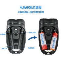 飞利浦(Philips) PQ206/18 电动剃须刀 干电池供电(非充电剃须刀)双刀头 刀头水洗 旋转式 自动研磨刀片