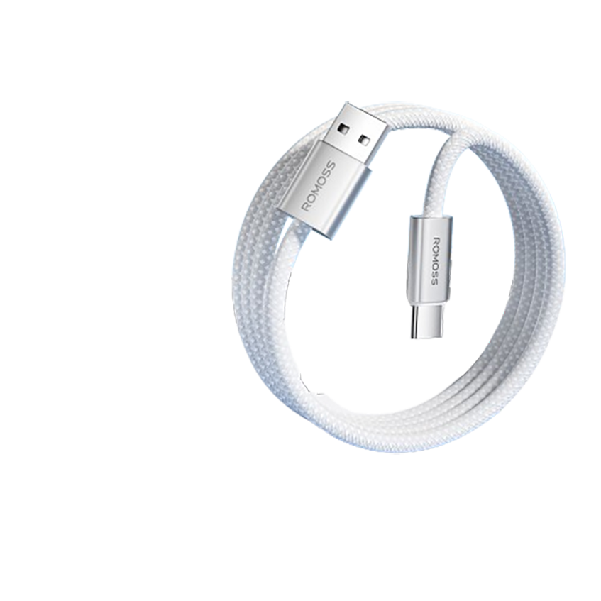 罗马仕苹果15充电线Type-C数据线3A快充线USB-C车载Carplay适用iPhone15ProMax华为2米白