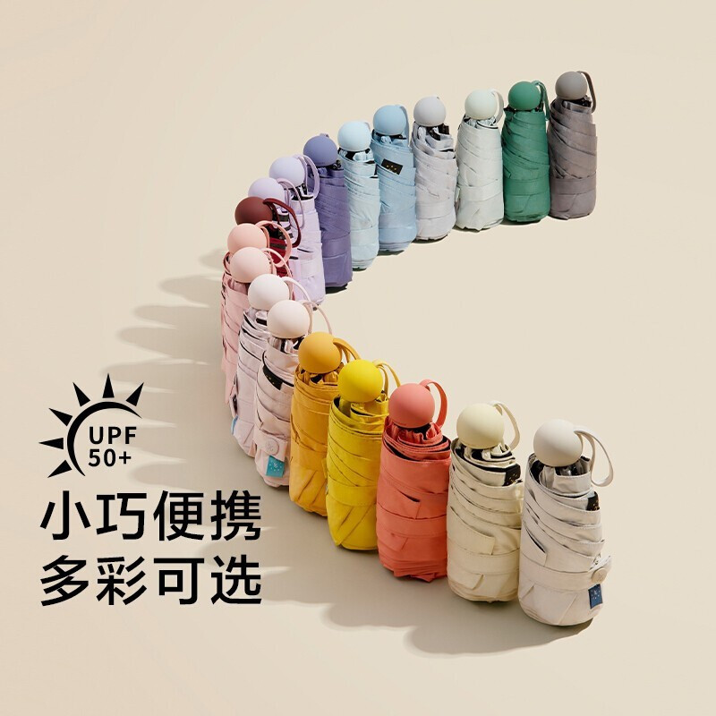 蕉下(BananaUmbrella) 20胶囊系列五折伞(仲夏粉)