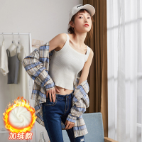 [直降价53元]唐狮秋冬新款加绒加厚吊带背心女内搭设计感小众针织打底上衣