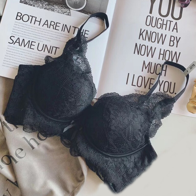 波迷娜(BOMINA)法式浪漫蕾丝内衣女中厚杯聚拢无钢圈收副乳少女文胸亲肤胸罩