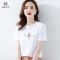WAXY纯棉短袖T恤女白色运动上衣2022夏季新款宽松刺绣T恤休闲百搭