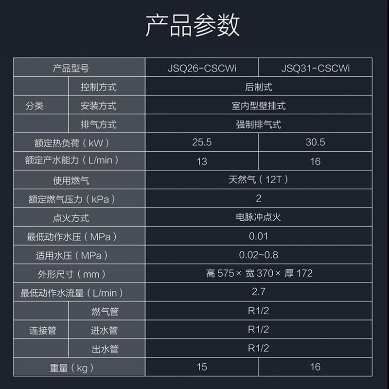 [代销]A.O.史密斯燃气热水器JSQ31-CSCWi