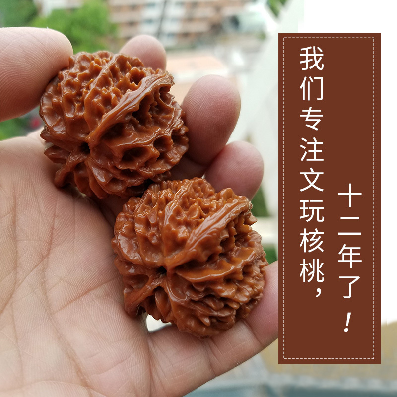 文玩堂：高級品LV「驢打滾獅子頭」胡桃 入门推荐]核知道文玩盘玩核桃新手初玩四座楼闷尖磨盘狮子头苹果