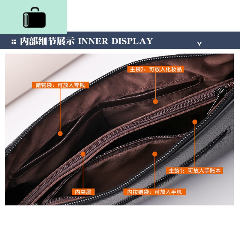 软皮斜挎中老年人奶奶小包包新款2020妈妈中年婆婆大气单肩妇女包NEWLAKE高清大图