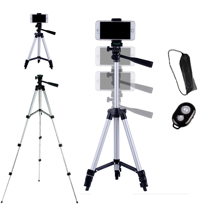 手机支架摄影直播支架桌面懒人支架单反数码相机自拍杆落地三脚架银色