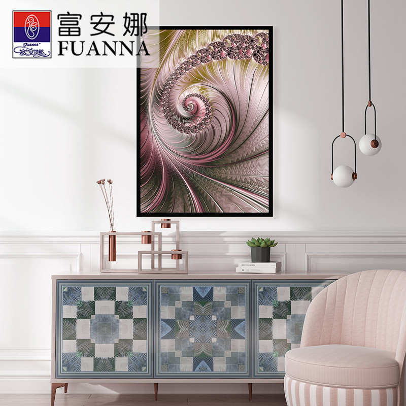 富安娜轻奢壁画抽象卧室床头壁画装饰画横版竖版酒店现代简约挂画单幅原生之界
