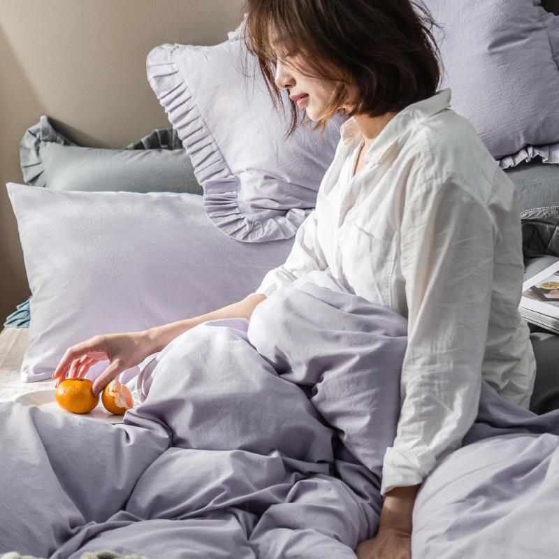 家柏饰(CORATED)全棉色织水洗三四件套少女公主风全棉全棉床上用品北欧风床单被套高清大图