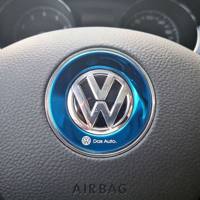 大众朗逸新速腾宝来捷达途观桑塔纳内饰改装凌渡方向盘亮片装饰贴冰蓝