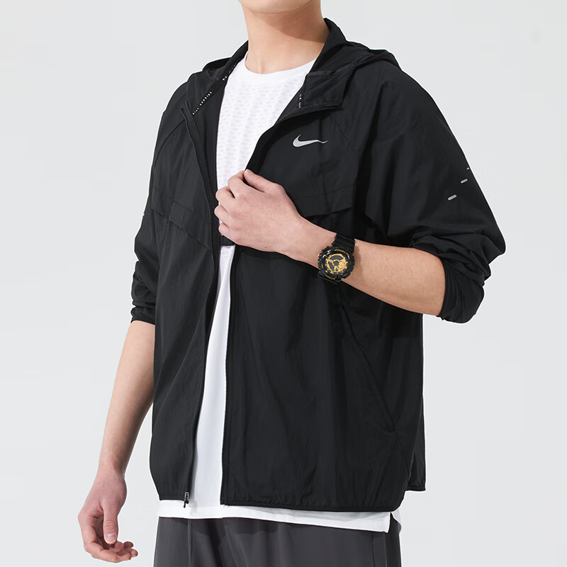 耐克(NIKE)男装新款跑步健身训练运动服户外防风梭织夹克休闲外套IB2242-010 ZP HV4549-010/黑色 M