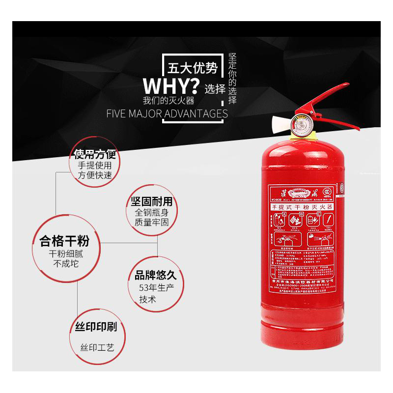 淮海手提式干粉灭火器4公斤 车载灭火器 (单位:个)