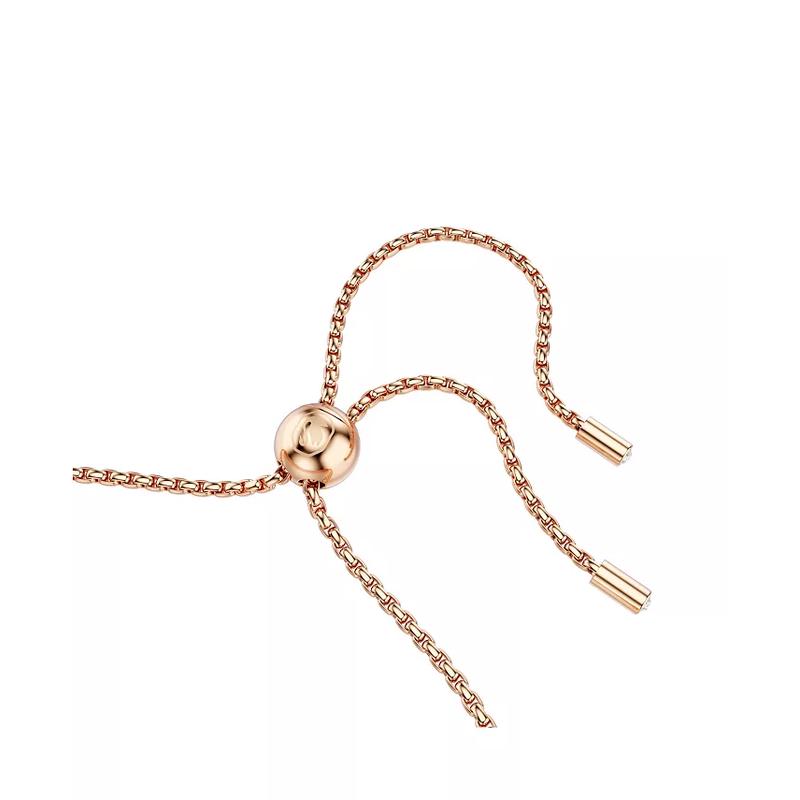 施华洛世奇(SWAROVSKI)玫瑰金镀层施华洛世奇锆石网球手链女士时尚锁扣可调节手镯高清大图