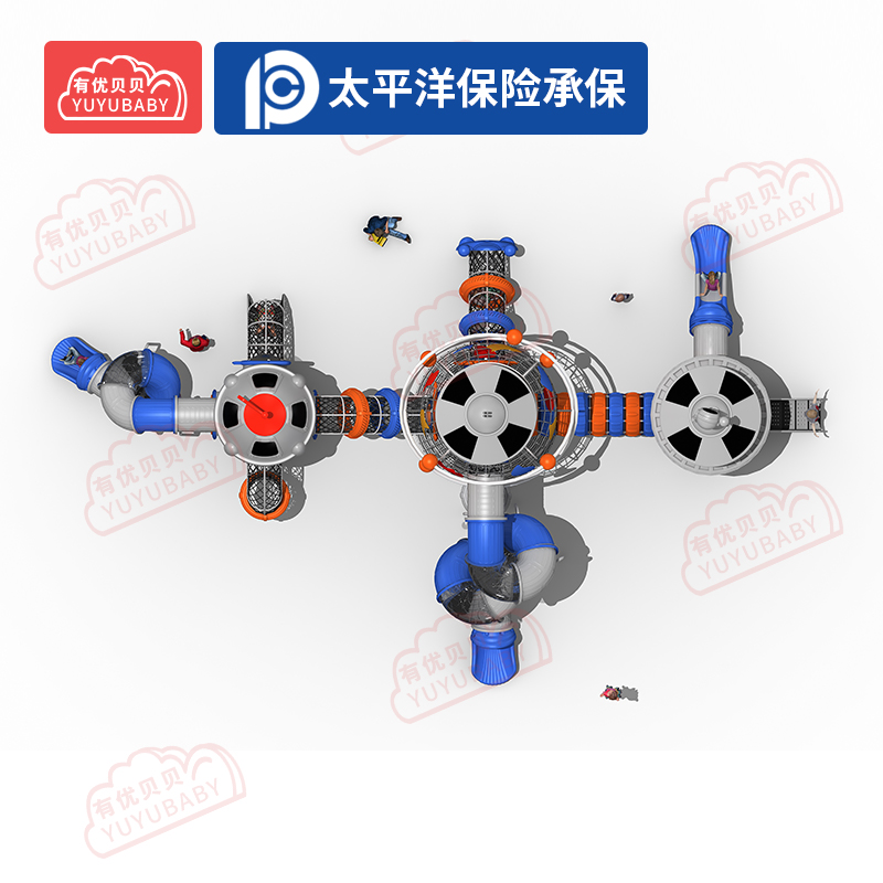 儿童户外大型滑滑梯幼儿园游乐场玩具乐园宇宙之星系列F32组合滑梯高清大图